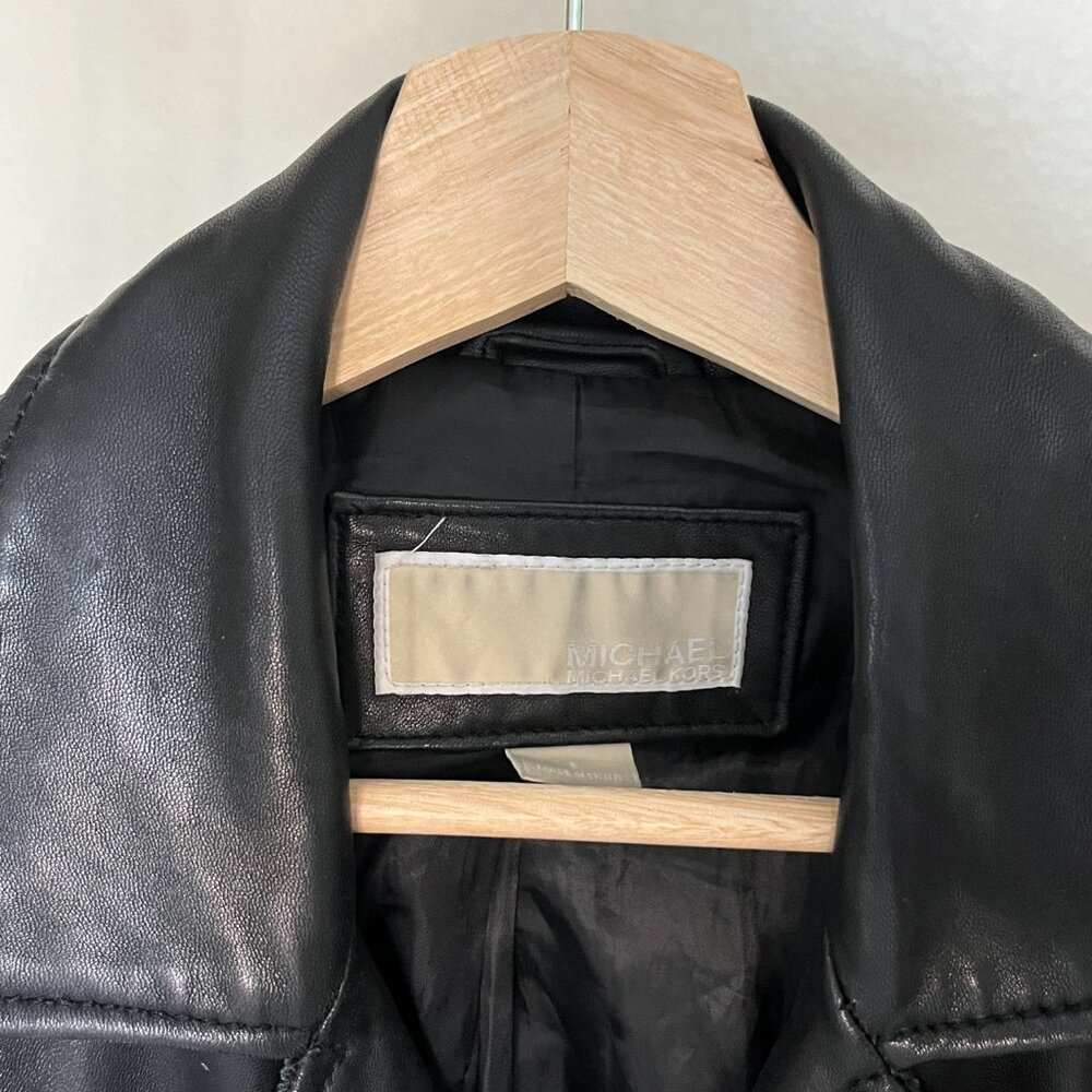 Michael Kors Leather Moto Jacker Size S - Picture 6 of 11